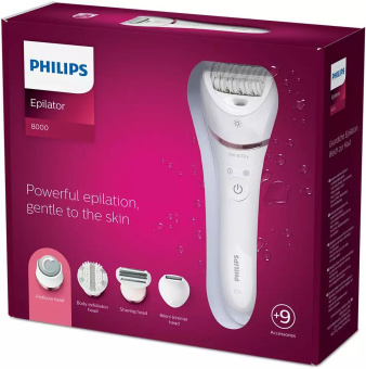 Эпилятор Philips BRE740/10 скор.:2 насад.:8 от аккум. белый - купить недорого с доставкой в интернет-магазине