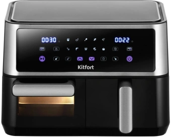 Аэрогриль Kitfort КТ-2256 2850Вт черный/серебристый - купить недорого с доставкой в интернет-магазине