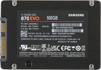 Накопитель SSD Samsung SATA-III 500GB MZ-77E500B/EU 870 EVO 2.5" - купить недорого с доставкой в интернет-магазине