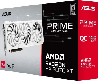 Видеокарта Asus PCI-E 5.0 PRIME-RX9070XT-O16GWHITE AMD Radeon RX 9070XT 16Gb 256bit GDDR6 2460/20000 HDMIx1 DPx3 HDCP Ret - купить недорого с доставкой в интернет-магазине