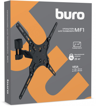 Кронштейн для телевизора Buro MF1 черный 13"-60" макс.25кг настенный поворот и наклон - купить недорого с доставкой в интернет-магазине