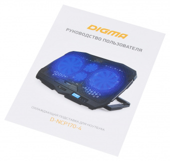 Подставка для ноутбука Digma D-NCP170-4 17"390x280x28мм 2xUSB 4x 70/125ммFAN 750г черный - купить недорого с доставкой в интернет-магазине