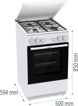 Плита Комбинированная Gorenje GK5A22WH белый (металлическая крышка) реш.сталь - купить недорого с доставкой в интернет-магазине