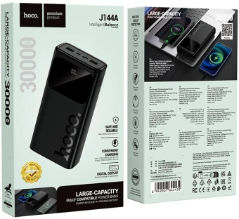 Мобильный аккумулятор Hoco J144A Hymn 30000mAh 5A черный (42132) - купить недорого с доставкой в интернет-магазине