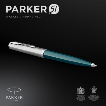 Ручка шариков. Parker 51 Core (CW2123508) Teal Blue CT M черн. черн. подар.кор. - купить недорого с доставкой в интернет-магазине