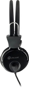 Наушники с микрофоном Оклик HS-M200 черный 1.8м накладные оголовье (1532011) - купить недорого с доставкой в интернет-магазине
