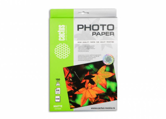 Фотобумага Cactus CS-MA4190100 A4/190г/м2/100л./белый матовое для струйной печати - купить недорого с доставкой в интернет-магазине