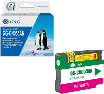 Картридж струйный G&G GG-CN055AN пурпурный (14мл) для HP Officejet 6100/6600/6700/7110/7510/7610/7612 - купить недорого с доставкой в интернет-магазине