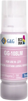 Чернила G&G GG-108LM C13T09C64A светло-пурпурный70мл для Epson Ecotank L8050/L18050 - купить недорого с доставкой в интернет-магазине