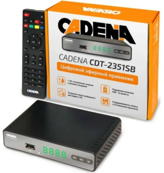 Ресивер DVB-T2 Cadena CDT-2351SB черный - купить недорого с доставкой в интернет-магазине
