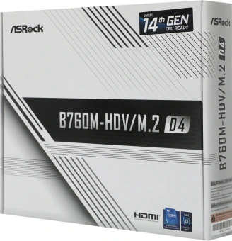 Материнская плата Asrock B760M-HDV/M.2 D4 Soc-1700 Intel B760 2xDDR4 mATX AC`97 8ch(7.1) GbLAN RAID+VGA+HDMI+DP - купить недорого с доставкой в интернет-магазине