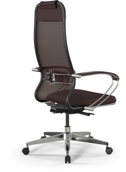 Кресло Метта ErgoLife Comfort темно-коричневый сиденье темно-коричневый сет./экокожа с подголов. крестов. сталь хром - купить недорого с доставкой в интернет-магазине