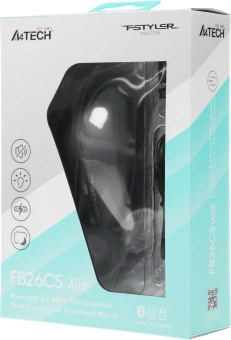 Мышь A4Tech Fstyler FB26CS Air2 серый/черный оптическая 2000dpi silent беспров. BT/Radio USB для ноутбука 4but (FB26CS AIR2 SMOKY GREY) - купить недорого с доставкой в интернет-магазине