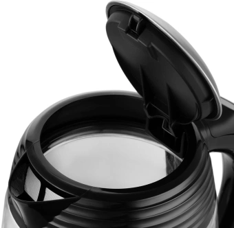 Чайник электрический Kitfort КТ-6126 1.7л. 2200Вт черный/нержавеющая сталь корпус: стекло/пластик - купить недорого с доставкой в интернет-магазине