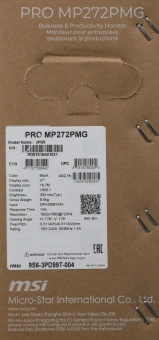 Монитор MSI 27" Pro MP272PMG черный IPS LED 16:9 HDMI M/M Cam матовая HAS Piv 300cd 178гр/178гр 1920x1080 120Hz VGA DP FHD USB 3.9кг - купить недорого с доставкой в интернет-магазине