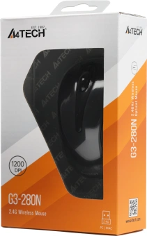 Мышь A4Tech G3-280N серый оптическая 1200dpi беспров. USB для ноутбука 3but - купить недорого с доставкой в интернет-магазине