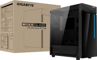 Корпус Gigabyte C200 GB-C200G черный без БП ATX 5x120mm 4x140mm 2xUSB3.0 audio bott PSU - купить недорого с доставкой в интернет-магазине
