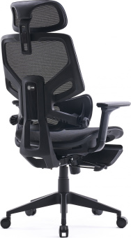 Кресло Cactus CS-CHR-MC01-BLBK синий сиденье черный сетка/ткань с подголов. крестов. пластик подст.для ног - купить недорого с доставкой в интернет-магазине