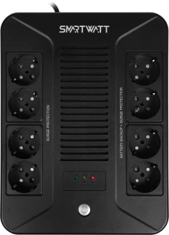 Источник бесперебойного питания Smartwatt Safe Pro 600Вт 1000ВА черный - купить недорого с доставкой в интернет-магазине
