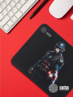 Коврик для мыши Cactus Captain America рисунок 250x200x3мм (CS-MP-D08S) - купить недорого с доставкой в интернет-магазине