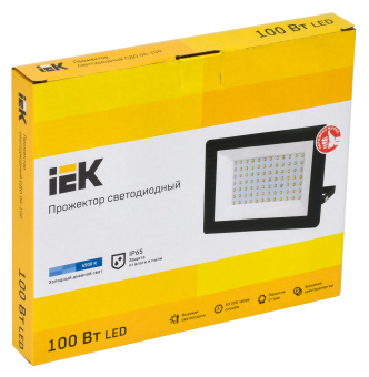 Прожектор уличный IEK СДО LPDO601-100-65-K02 светодиодный 100Втчерный - купить недорого с доставкой в интернет-магазине