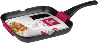 Сковорода-гриль Rondell Schwarz RDA-1683 квадратная 28см покрытие: Xylan Plus ручка несъемная (без крышки) черный - купить недорого с доставкой в интернет-магазине