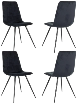 Стул для дома Бюрократ CH-K1_4 комплект 4шт черный Holland 75 металл черный на ножках (CH-K1_1/HL75_4) - купить недорого с доставкой в интернет-магазине