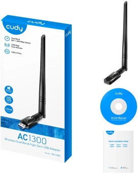 Сетевой адаптер Wi-Fi Cudy WU1400 AC1300 USB 3.0 (ант.внеш.несъем.) 1ант. - купить недорого с доставкой в интернет-магазине