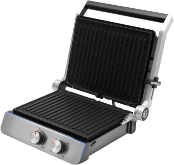 Электрогриль Hyundai HYG-4046 2200Вт черный/серебристый - купить недорого с доставкой в интернет-магазине
