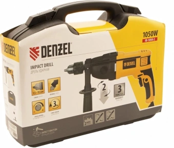 Дрель ударная Denzel ID-1050-2 1050Вт ключевой реверс (кейс в комплекте) (26312) - купить недорого с доставкой в интернет-магазине