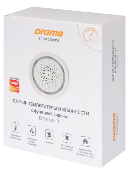 Датчик темпер./влажн. Digma DiSense Т1 белый - купить недорого с доставкой в интернет-магазине