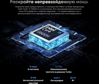 Неттоп Acer Gadget E10 ETBox1 i5 13500H (2.6) 16Gb SSD512Gb UHDG Windows 11 Pro 2x2.5GbitEth WiFi BT 120W серебристый/черный - купить недорого с доставкой в интернет-магазине