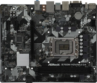 Материнская плата Asrock B760M-HDV/M.2 D4 Soc-1700 Intel B760 2xDDR4 mATX AC`97 8ch(7.1) GbLAN RAID+VGA+HDMI+DP - купить недорого с доставкой в интернет-магазине