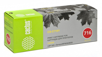 Картридж лазерный Cactus CS-C716Y 716 Y желтый (1500стр.) для Canon i-Sensys MF8030/MF8030cn/MF8050/LBP 5050 - купить недорого с доставкой в интернет-магазине