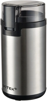 Кофемолка Vitek Gracia VT-CG1540 400Вт сист.помол.:ротац.нож вместим.:80гр стальной - купить недорого с доставкой в интернет-магазине
