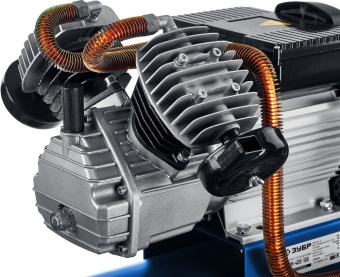 Компрессор поршневой Зубр КПМ-400-100 масляный 400л/мин 100л 2200Вт синий - купить недорого с доставкой в интернет-магазине