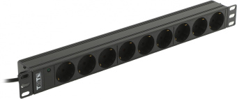 Блок распределения питания Lanmaster TWT-PDU19-10A9P4-3.0 гор.размещ. 9xSchuko базовые 10A C14 3м - купить недорого с доставкой в интернет-магазине