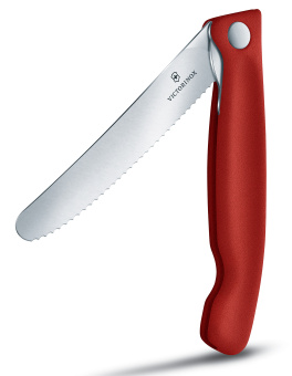 Нож кухонный Victorinox Swiss Classic (6.7191.F1) стальной столовый для овощей лезв.110мм серрейт. заточка красный/черный карт.коробка - купить недорого с доставкой в интернет-магазине