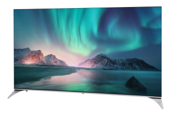 Телевизор QLED Hyundai 65" H-LED65QBU7500 Android TV Frameless черный/серебристый 4K Ultra HD 60Hz DVB-T DVB-T2 DVB-C DVB-S DVB-S2 USB WiFi Smart TV - купить недорого с доставкой в интернет-магазине