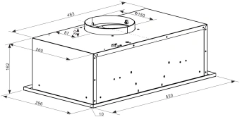 Вытяжка встраиваемая Weissgauff Box 600 PB BL черный управление: кнопочное (1 мотор) - купить недорого с доставкой в интернет-магазине