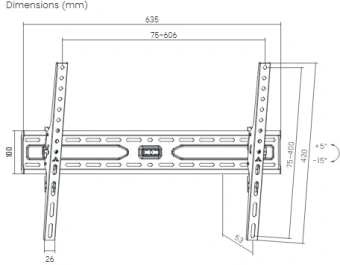 Кронштейн для телевизора Ultramounts UM846 черный 37"-86" макс.45кг настенный наклон - купить недорого с доставкой в интернет-магазине