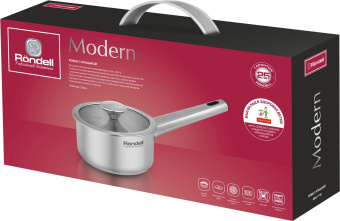 Ковш Rondell Modern RDS-1745 0.9л. d=14см (с крышкой) стальной - купить недорого с доставкой в интернет-магазине