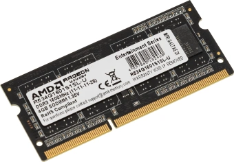 Память DDR3 4GB 1600MHz AMD R534G1601S1SL-U R5 RTL PC3-12800 CL11 SO-DIMM 204-pin 1.35В Ret - купить недорого с доставкой в интернет-магазине