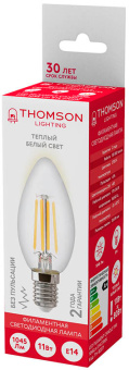 Лампа филам. Thomson Filament TH-B2071 11Вт цок.:E14 свеча 220B 2700K св.свеч.бел.теп. Candle (упак.:1шт) - купить недорого с доставкой в интернет-магазине