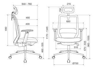 Кресло эргономичное Бюрократ MC-G612N-H черный Elastic-102 Neo Black сетка/ткань с подголов. крестов. металл хром - купить недорого с доставкой в интернет-магазине