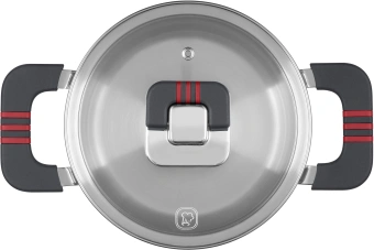 Кастрюля Rondell Stripes RDS-1636 1.2л. d=16см (с крышкой) стальной - купить недорого с доставкой в интернет-магазине