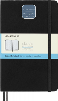 Блокнот Moleskine CLASSIC EXPENDED QP066EXP Large 130х210мм 400стр. пунктир твердая обложка черный - купить недорого с доставкой в интернет-магазине