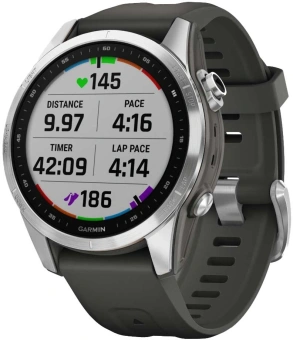 Смарт-часы Garmin Fenix 7S 1.2" корп.серый рем.черный (010-02539-01) - купить недорого с доставкой в интернет-магазине