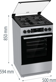 Плита Комбинированная Gorenje GK5C41SF серый (стеклянная крышка) реш.чугун - купить недорого с доставкой в интернет-магазине