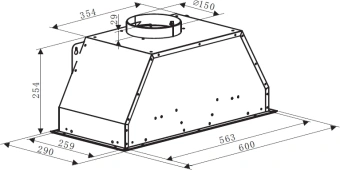 Вытяжка встраиваемая Weissgauff Dubhe 60 PB BL черный управление: кнопочное (1 мотор) - купить недорого с доставкой в интернет-магазине